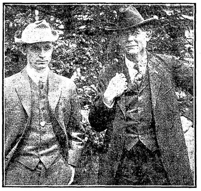 C. W. McLain on the left and John W. Kleinhenz on the right, buyer and producer