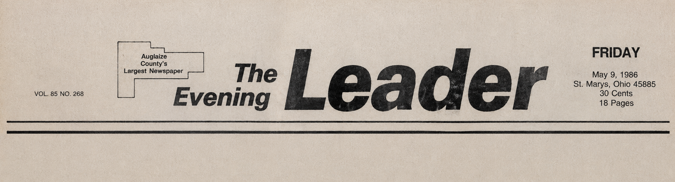 The Evening Leader masthead